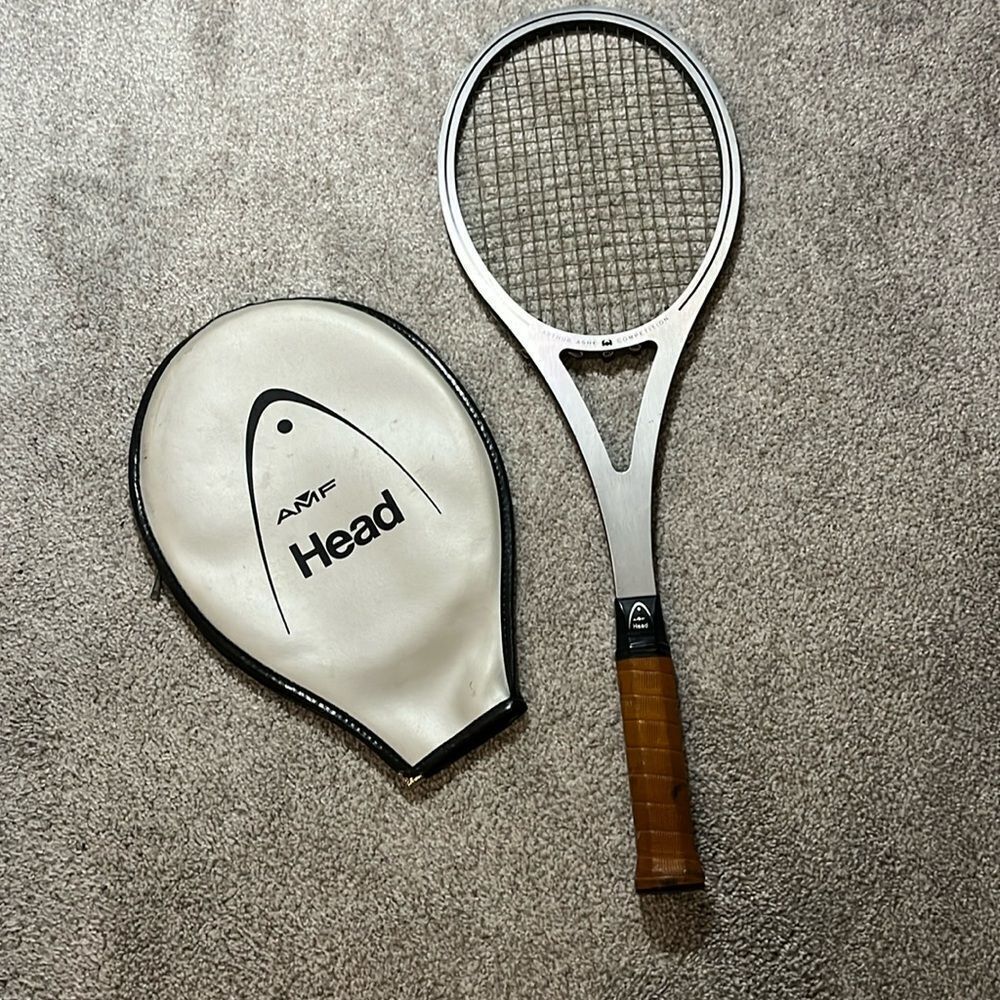 Head Arthur Ashe Competition Medal Retro Vintage Racquet w/cover Richmond VA